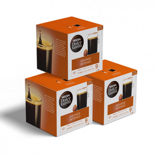 Dolce Gusto® -koneille sopiva kahvikapselisarja NESCAFÉ Dolce Gusto "Grande Intenso", 3 x 16 kpl.