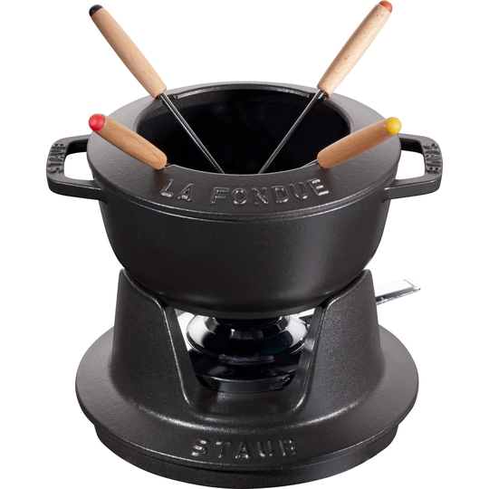Staub Fonduesetti 16 cm musta, emaloitu pata