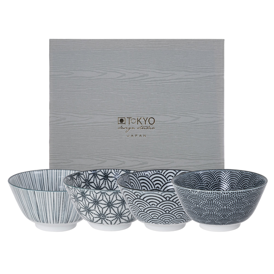 Tokyo Design Studio Nippon Black kulho 12 cm 4 kpl