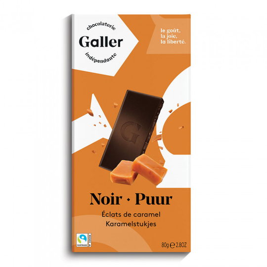 Suklaalevy Galler "Noir Eclats De Caramel", 80 g