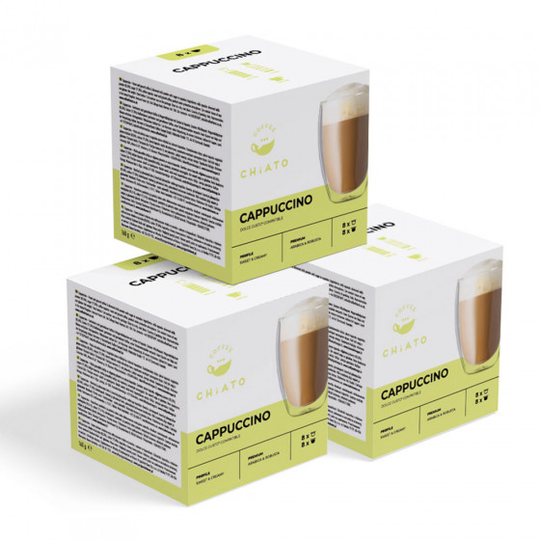 NESCAFÉ® Dolce Gusto® koneisiin sopivat kahvikapselit CHiATO "Cappuccino", 3 x 8+8 kpl.