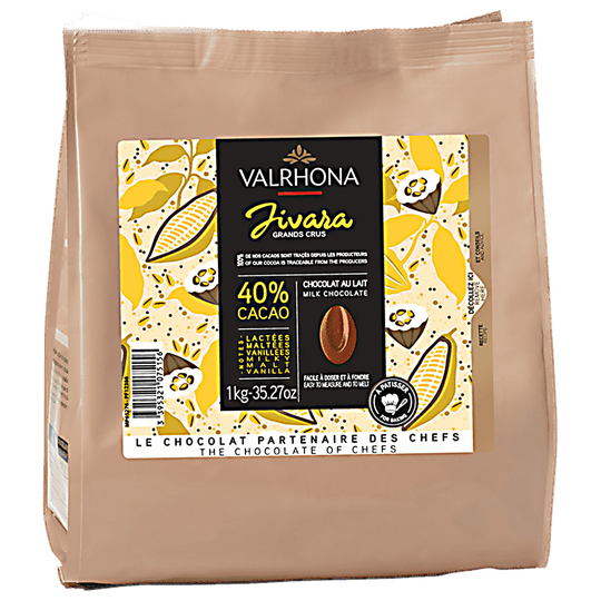 Valrhona Jivara maitosuklaanappi 40 %, 1 kg
