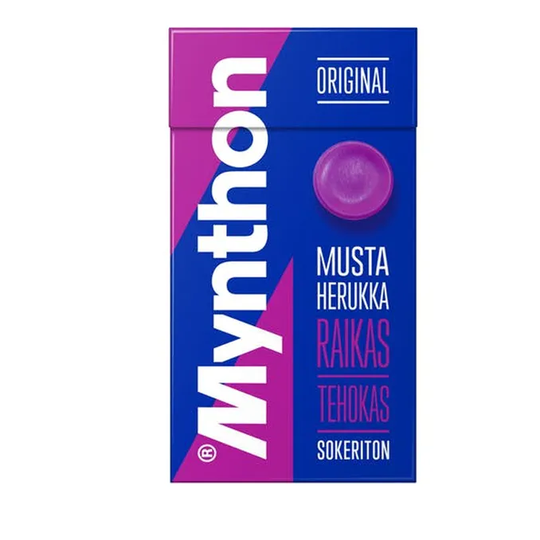 Mynthon Kurkkupastilli Mustaherukka Sokeriton