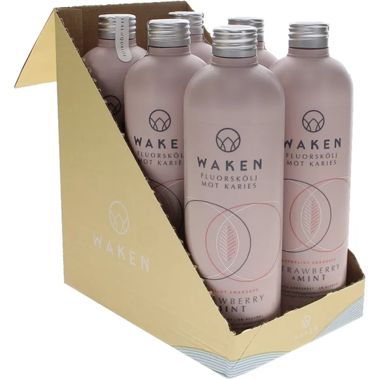 Waken Fluorihuuhtelu Mansikka & Minttu 6-pack