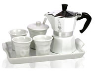 Bialetti Moka Express luksussetti, valkoinen