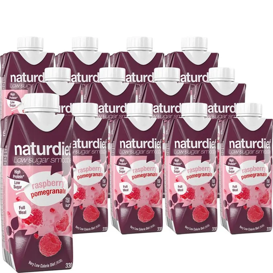 Naturdiet Ruokavalionkorvike Vadelma & Granaattiomena 12-pack