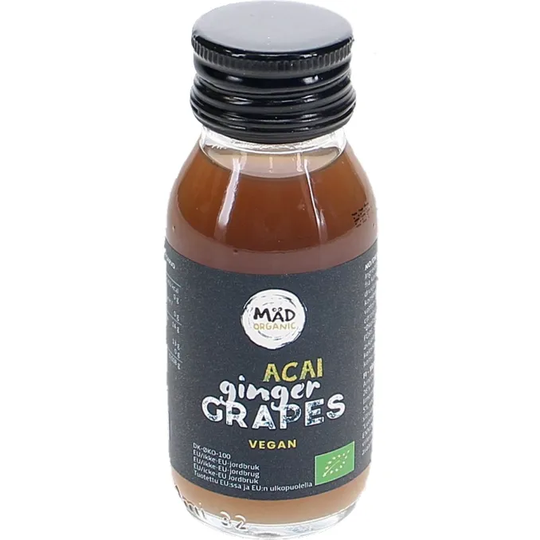 MAD ORGANIC Täysmehutiivisteshotti Acai & Inkivääri