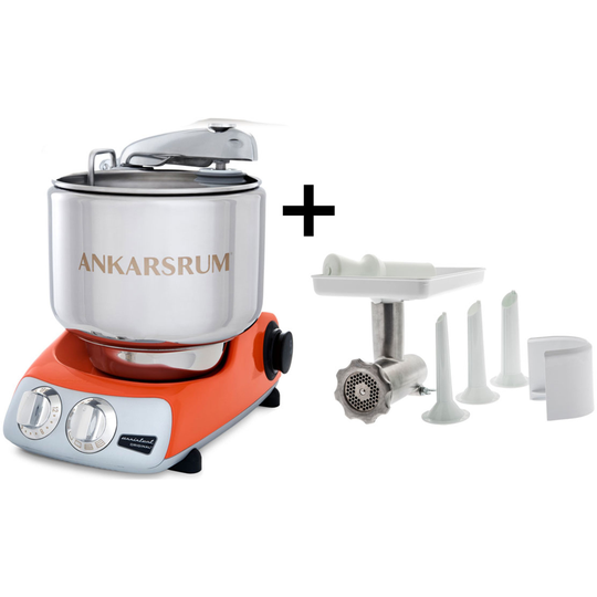 Ankarsrum Assistent AKM 6230 -yleiskone + lihamylly, pure orange