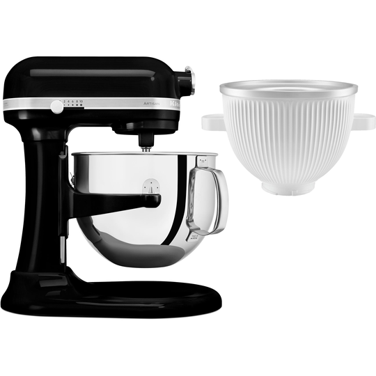 KitchenAid Artisan XL 7580EOB Yleiskone + Jäätelökone, Musta