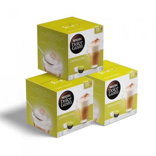 Dolce Gusto® -koneille sopiva kahvikapselisarja NESCAFÉ Dolce Gusto "Cappuccino", 3 x 15 + 15 kpl.