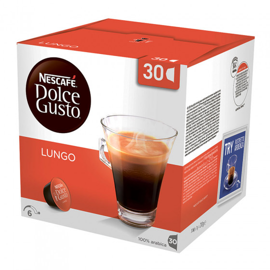 Dolce Gusto® koneisiin sopivat kahvikapselit NESCAFÉ Dolce Gusto "Lungo", 30 kpl.